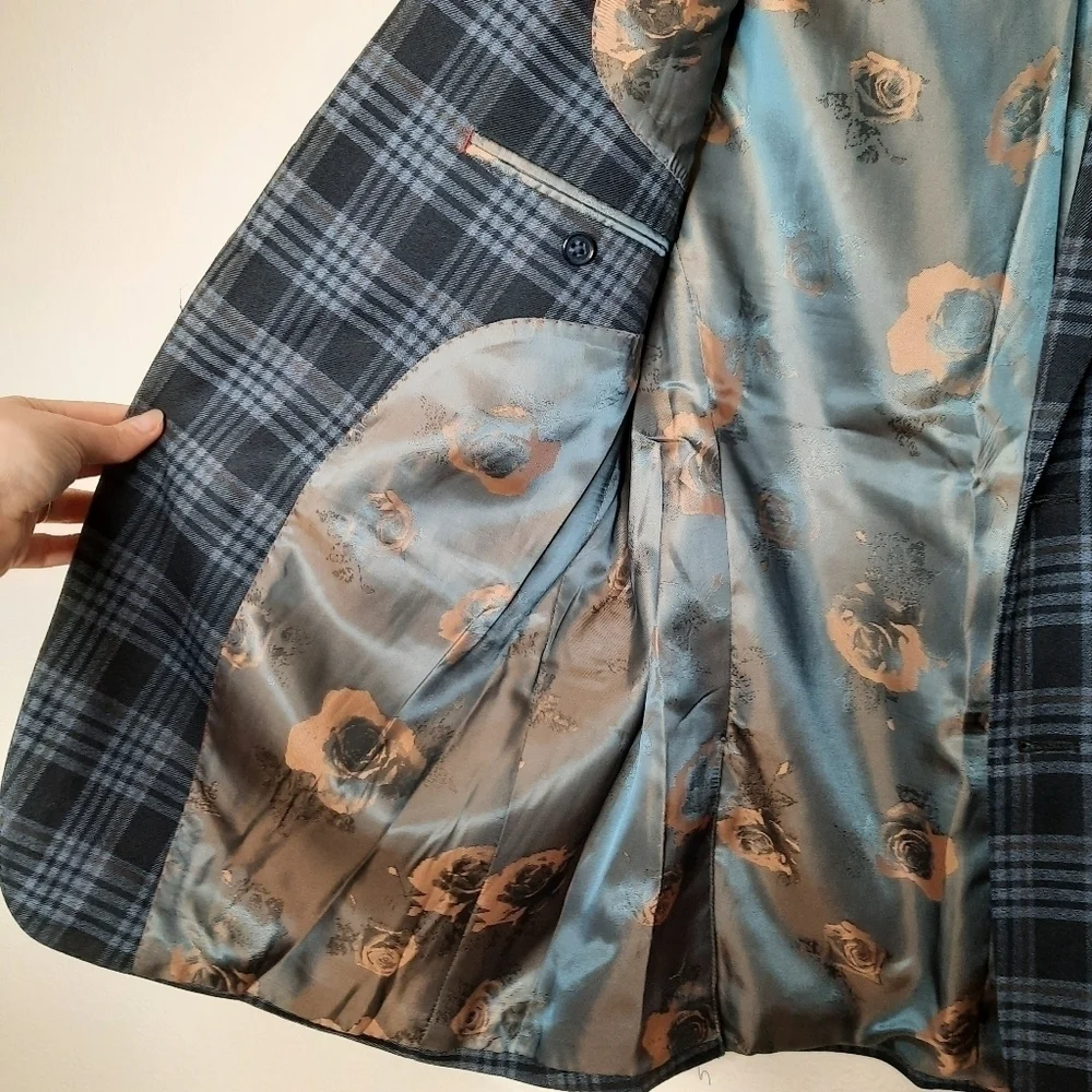 Sondergaard Copenhagen Blue Plaid Blazer 42L